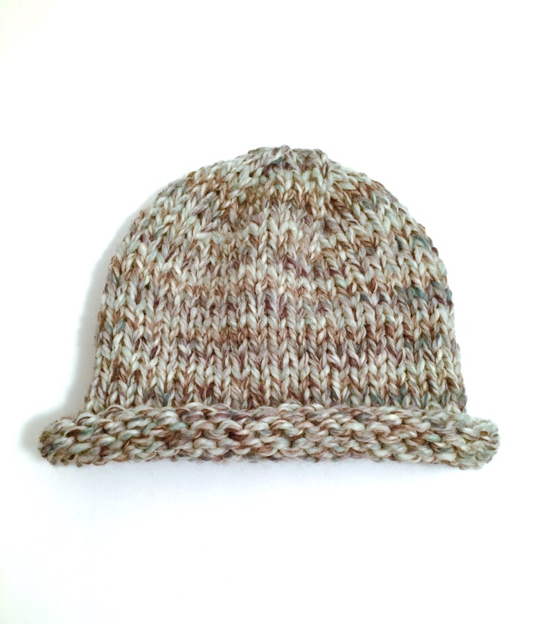 20 Colors Roll Brim Beanie Chunky Knit Hat Handmade Made to Order image 9