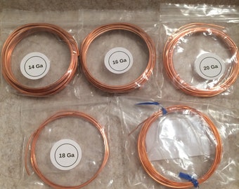 DESTASH LOT - Square and Half-Round Bare Uncoated Copper Wire - Wire Wrapping Various Gauges