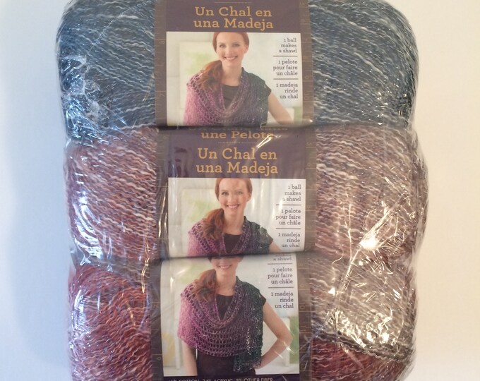 Shawl in a Ball From Lion Brand, in Metallic Cleansing Quartz Color