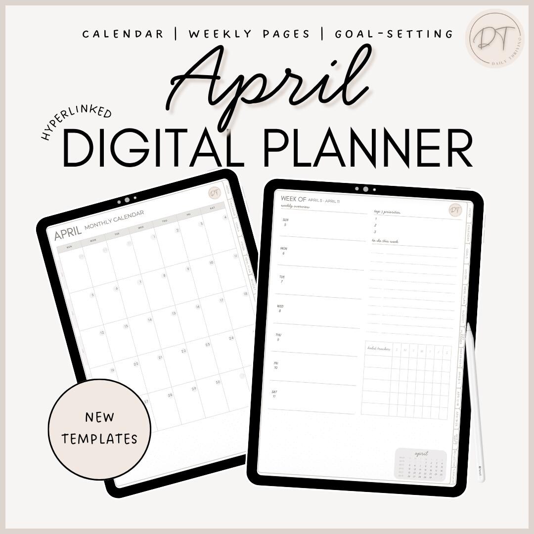April Digital Planner 2026 - Etsy