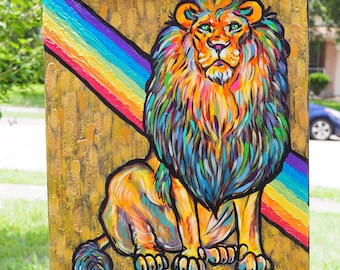 Pride — Original Acrylic Lion 16 x 20 Painting on Stretched Canvas