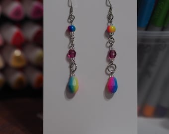 Unique Handcrafted Beaded Earrings - Lightweight Statement Jewelry - Artisan Boho Dangles
