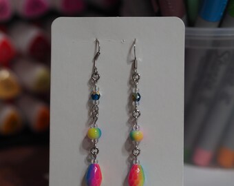 Unique Handcrafted Beaded Earrings - Lightweight Statement Jewelry - Artisan Boho Dangles