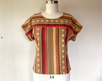 Sz M Desert stripe cotton shirt