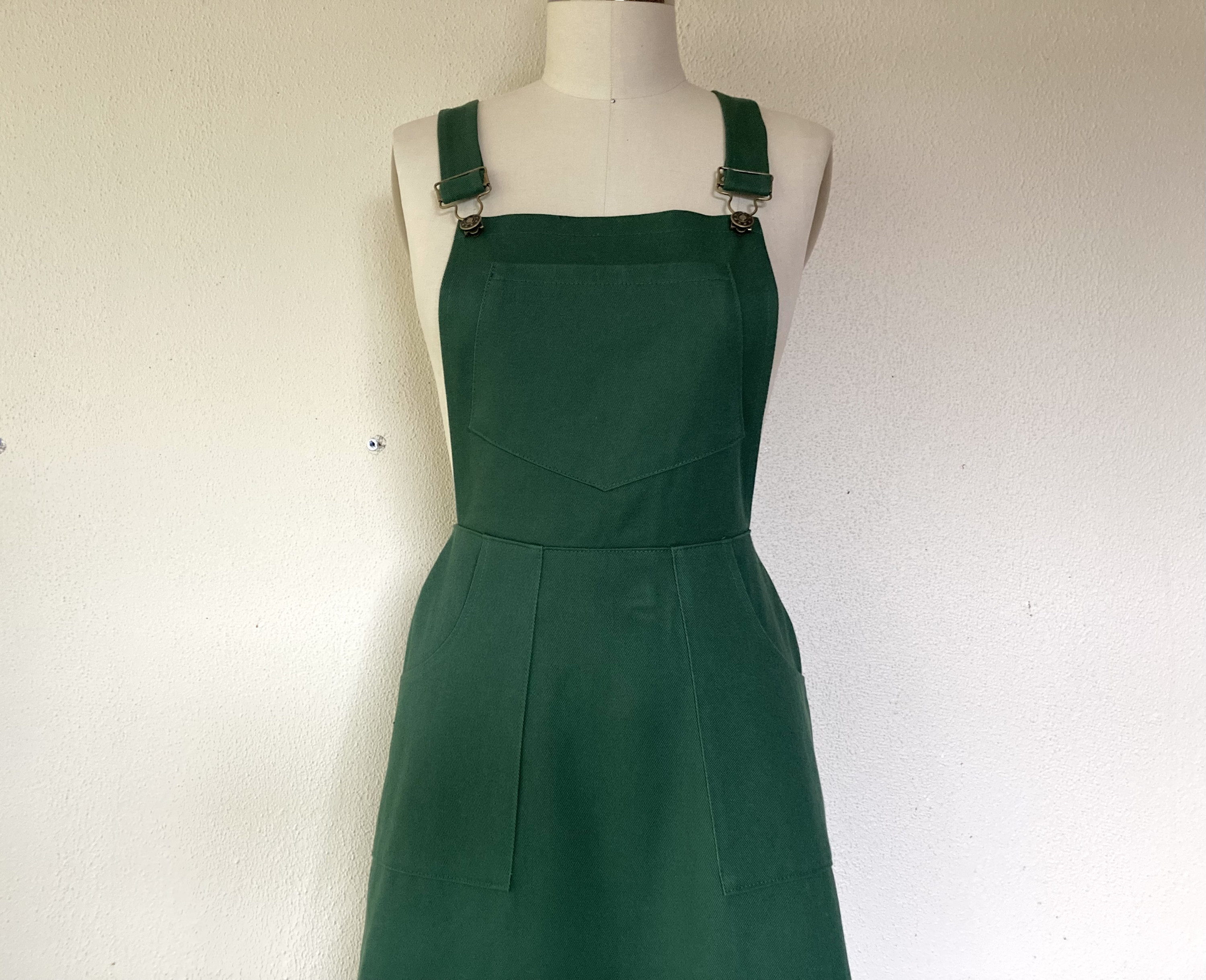 Nina Overall Dress Hunter Green Twill Etsy UK