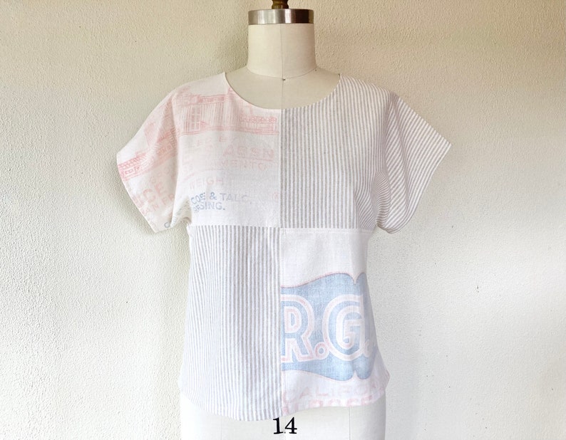 Sz M Feedsack patchwork tee 画像 1