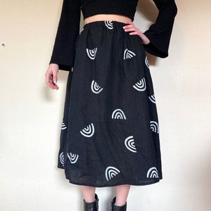 Celeste linen skirt- Black rainbow