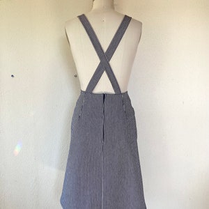 Nina Denim overall dress railroad stripe image 6