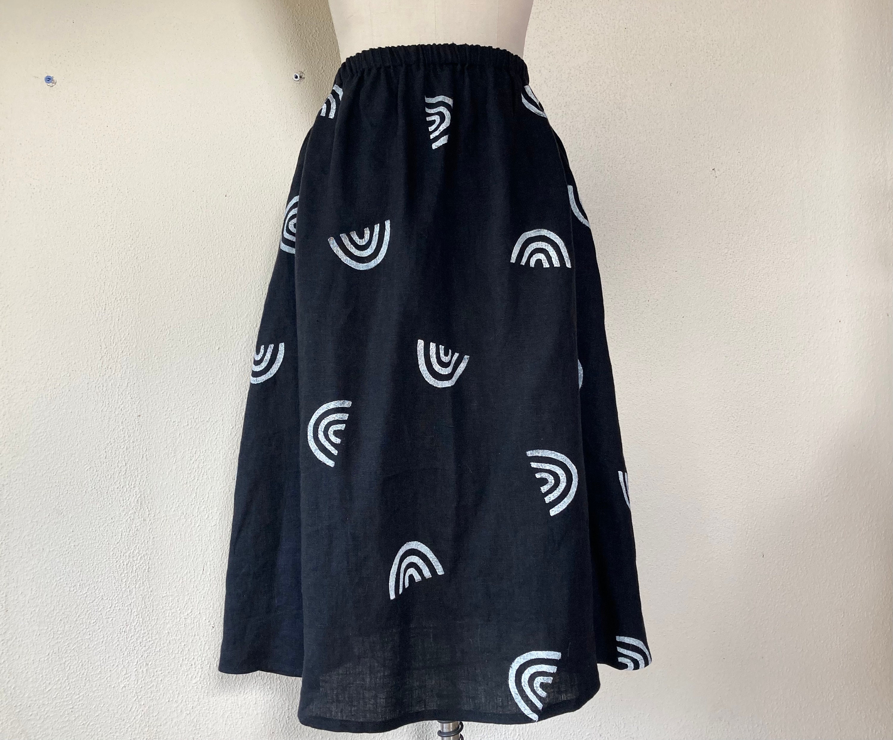 Linen rainbow skirt cheap