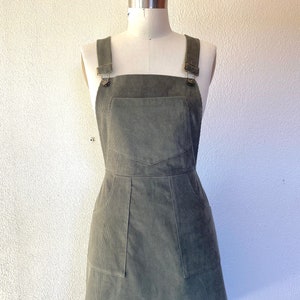 Nina Corduroy overall dress- Sage