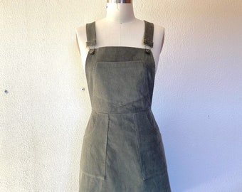 Nina Corduroy overall dress- Sage