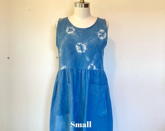 SALE Penny sun dress- indigo dyed cotton