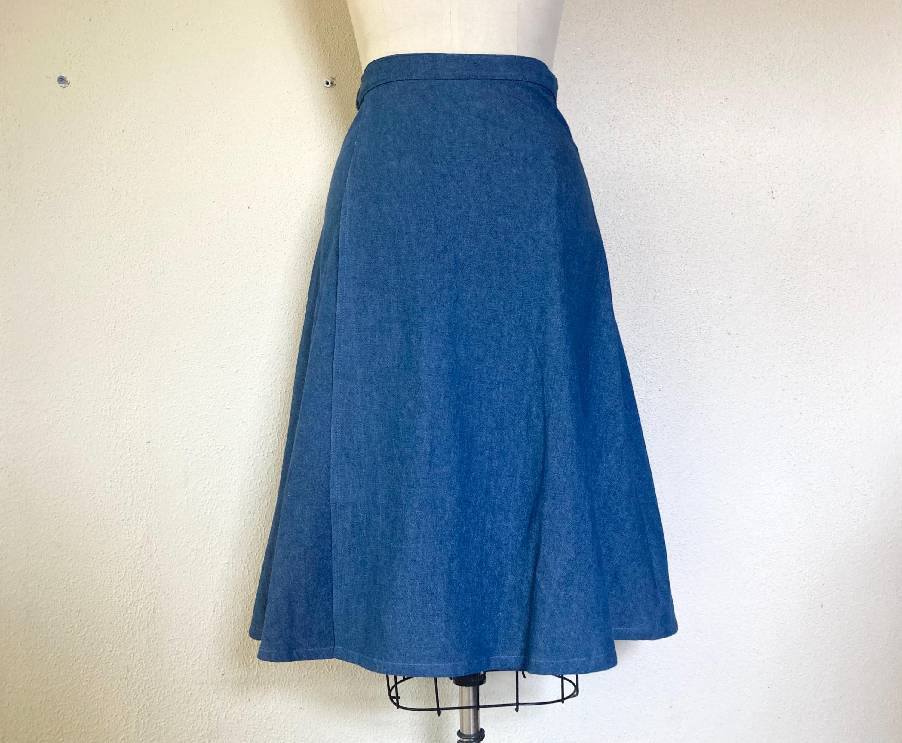 アレクシス ラップスカート - ミディアムブルーデニム - Etsy 日本