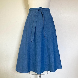 Alexis Wrap Skirt- medium blue denim