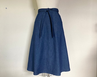 Alexis Wrap Skirt- dark blue denim