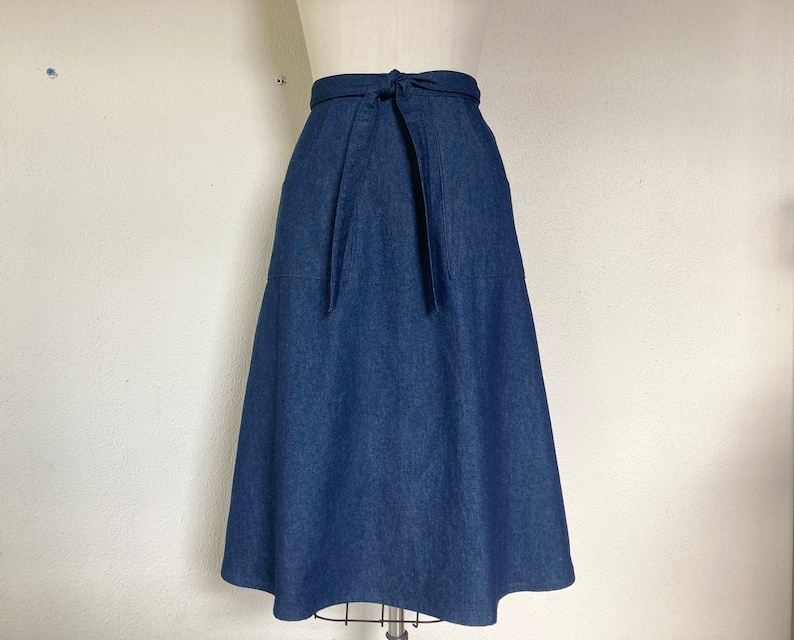 Alexis Wrap Skirt dark blue denim 画像 1