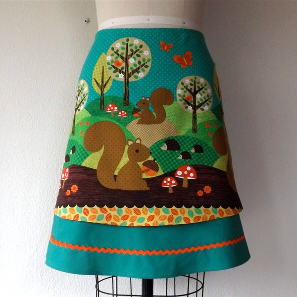 Hedgehog Heaven layered a-line skirt Sz 2