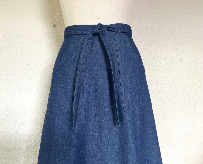 Alexis Wrap Skirt dark blue denim 画像 7