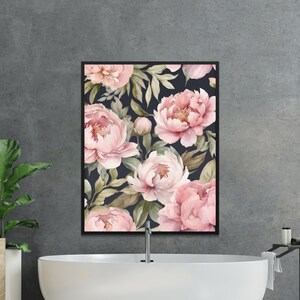 Peonies Flower Digital Art Modern Peonies Digital Art Floral Wall Decor for Your Home