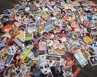 y2k japanese stickers mystery grab bag | 10+ pieces of unique mixed heisei, retro, kawaii style stickers for laptop, water bottle, etc.