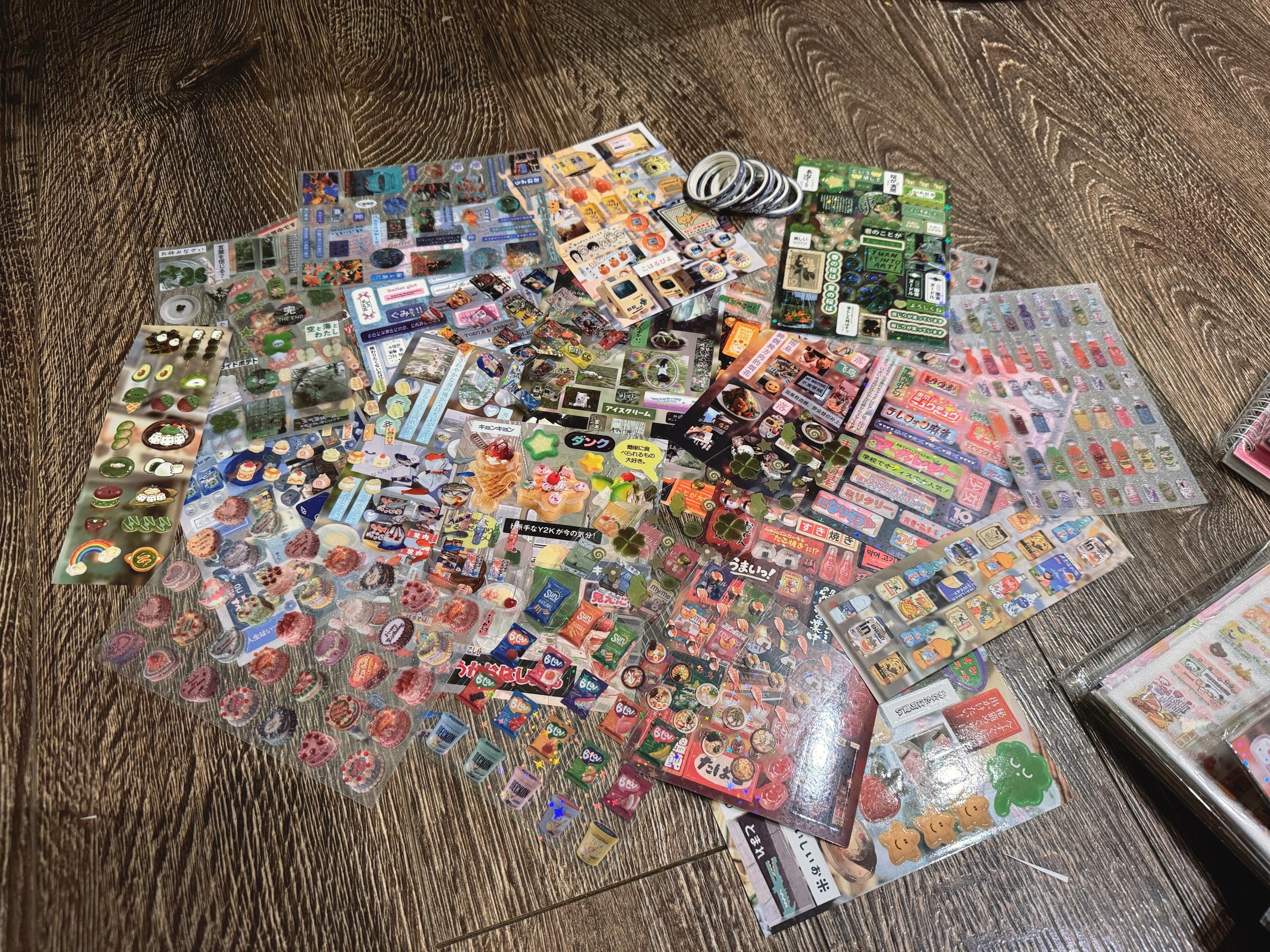Y2K Japanese Stickers Grab Bag: 110+ Vintage Heisei Scrapbooking Stickers