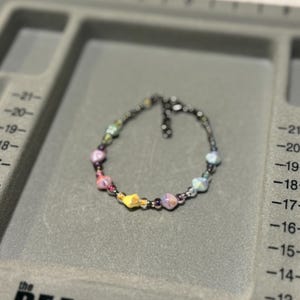 happy rainbow glittery party bracelet; handmade