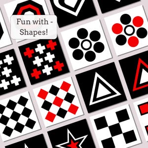 High Contrast Cards - Sensory Cards - Black and White - Montessori - Baby Sensory - Baby Shower Gift - Visual Stimulation - Baby Development