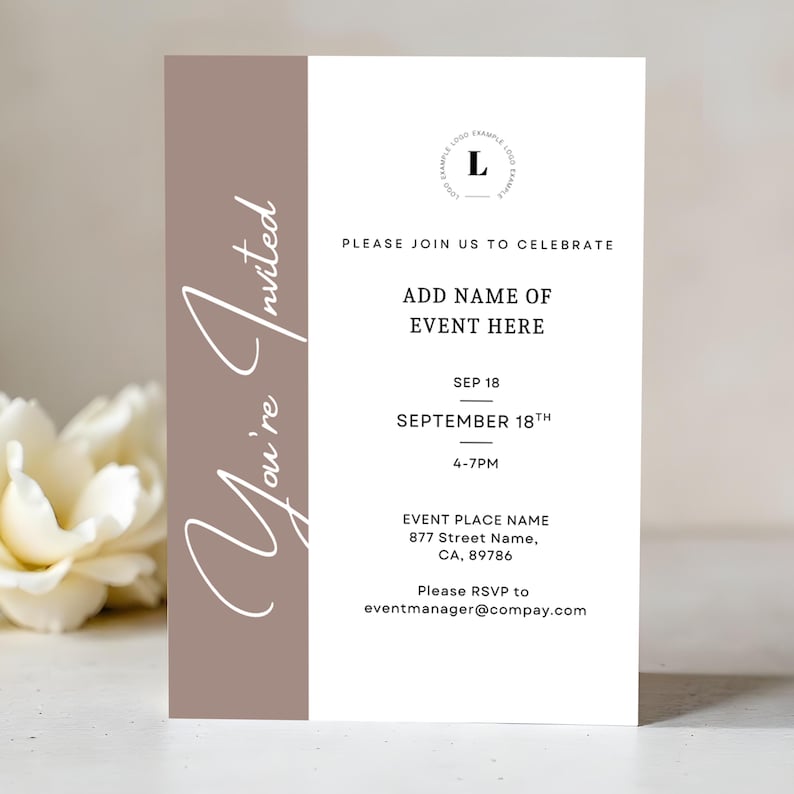 Editable Business Event Invitation Template: Modern Professional Invite ...