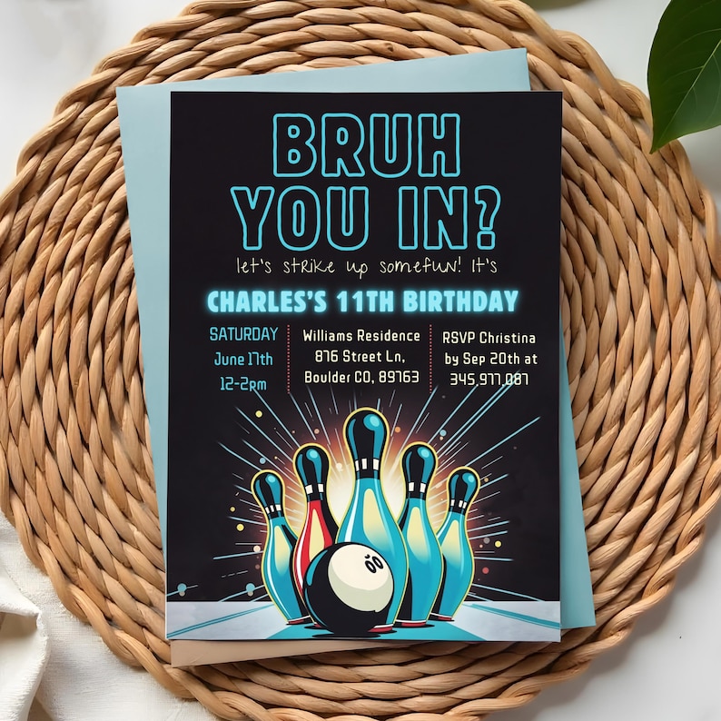 bowling invitation templates