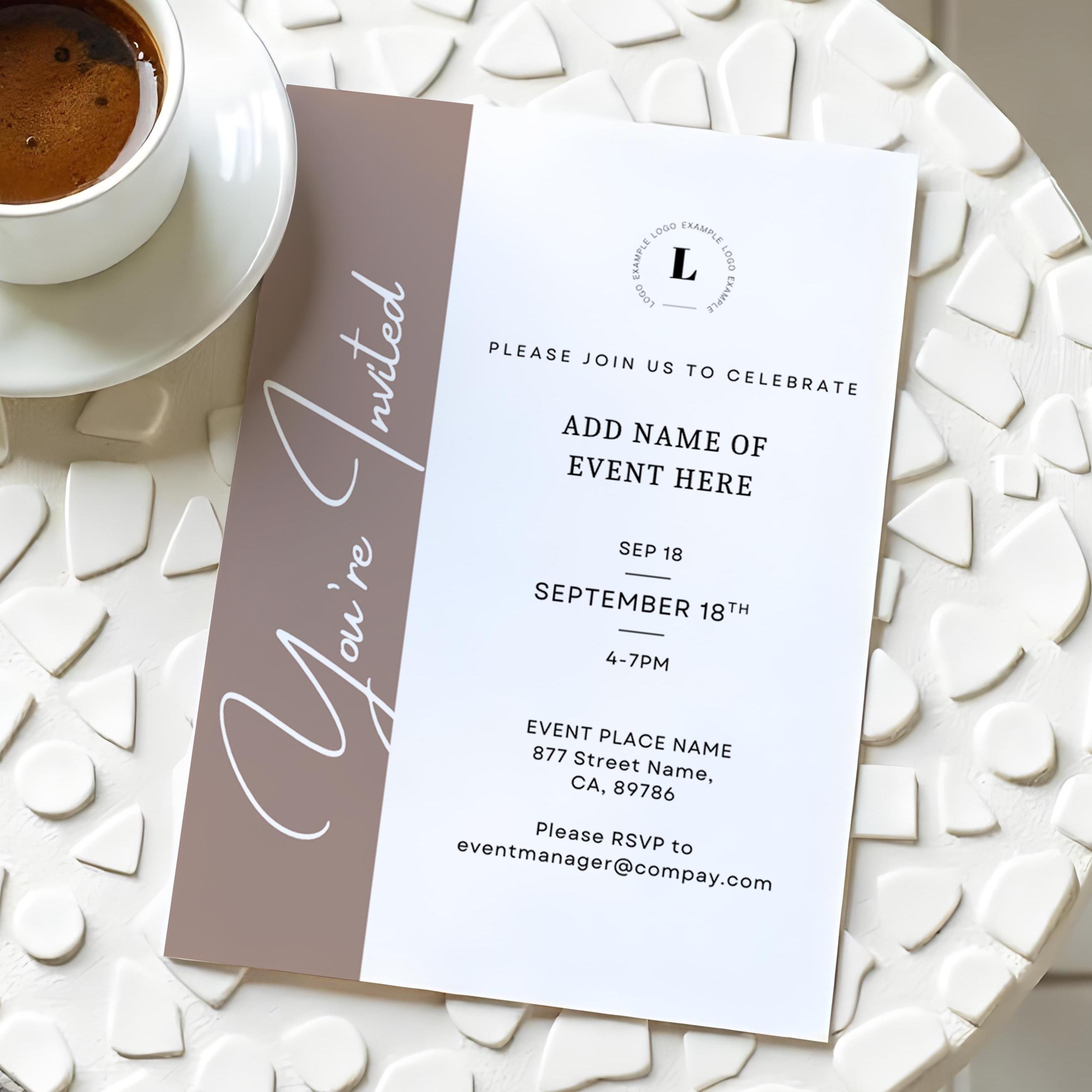 Editable Business Event Invitation Template: Modern Professional Invite ...