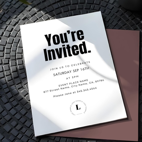 Minimalist Business Event Invitation Template: Clean Corporate
