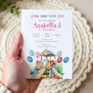 Playground Birthday Invitation Template: Editable Park Party (Digital Download)