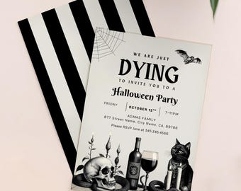 Coole Vintage Halloween Einladung Vorlage Halloween Abendessen einladen Printable Dark Halloween Party Erwachsene Evite Bearbeitbar Sofort Download