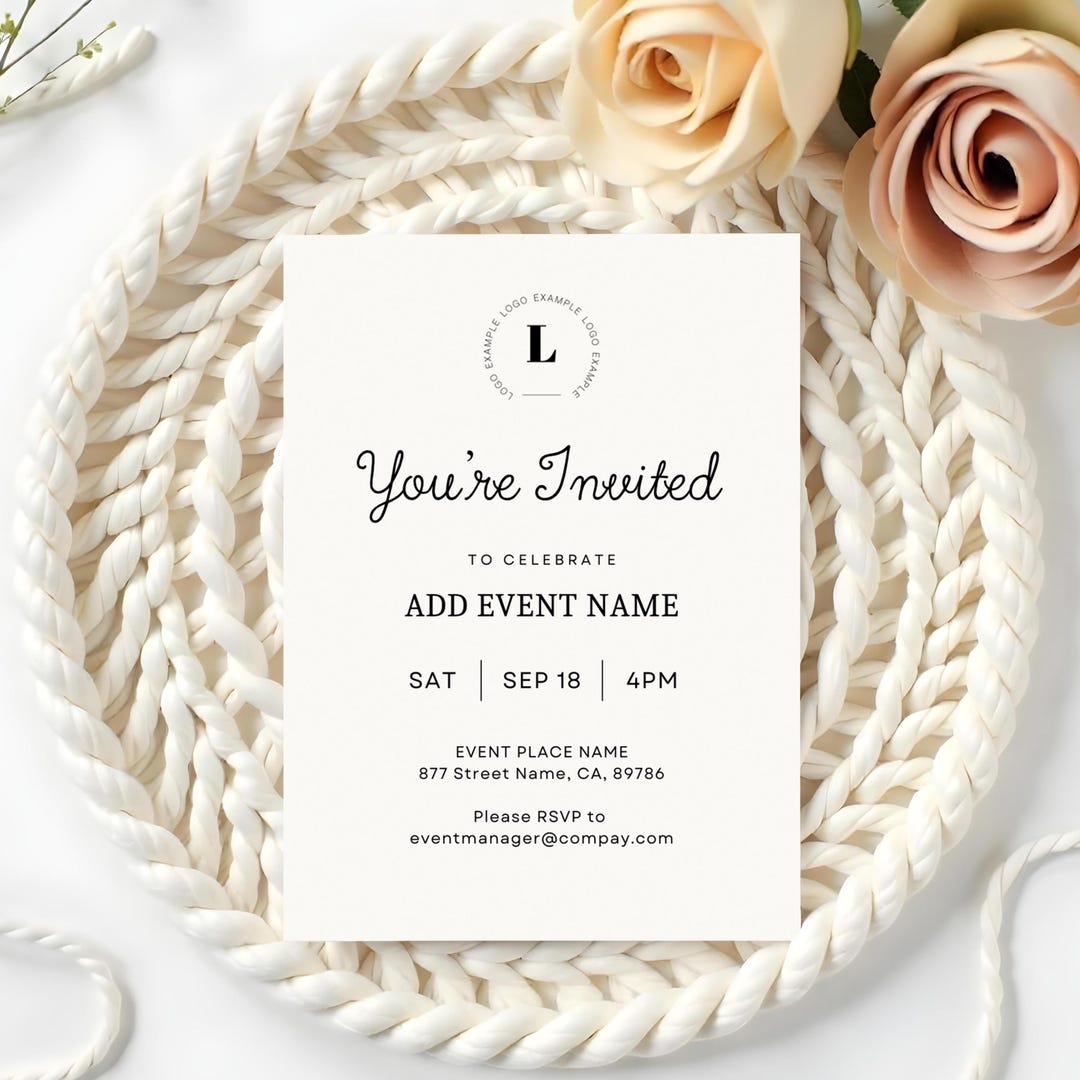 Client Event Invitations Editable Business Event Invitation Template: Minimalist Design (digital ...