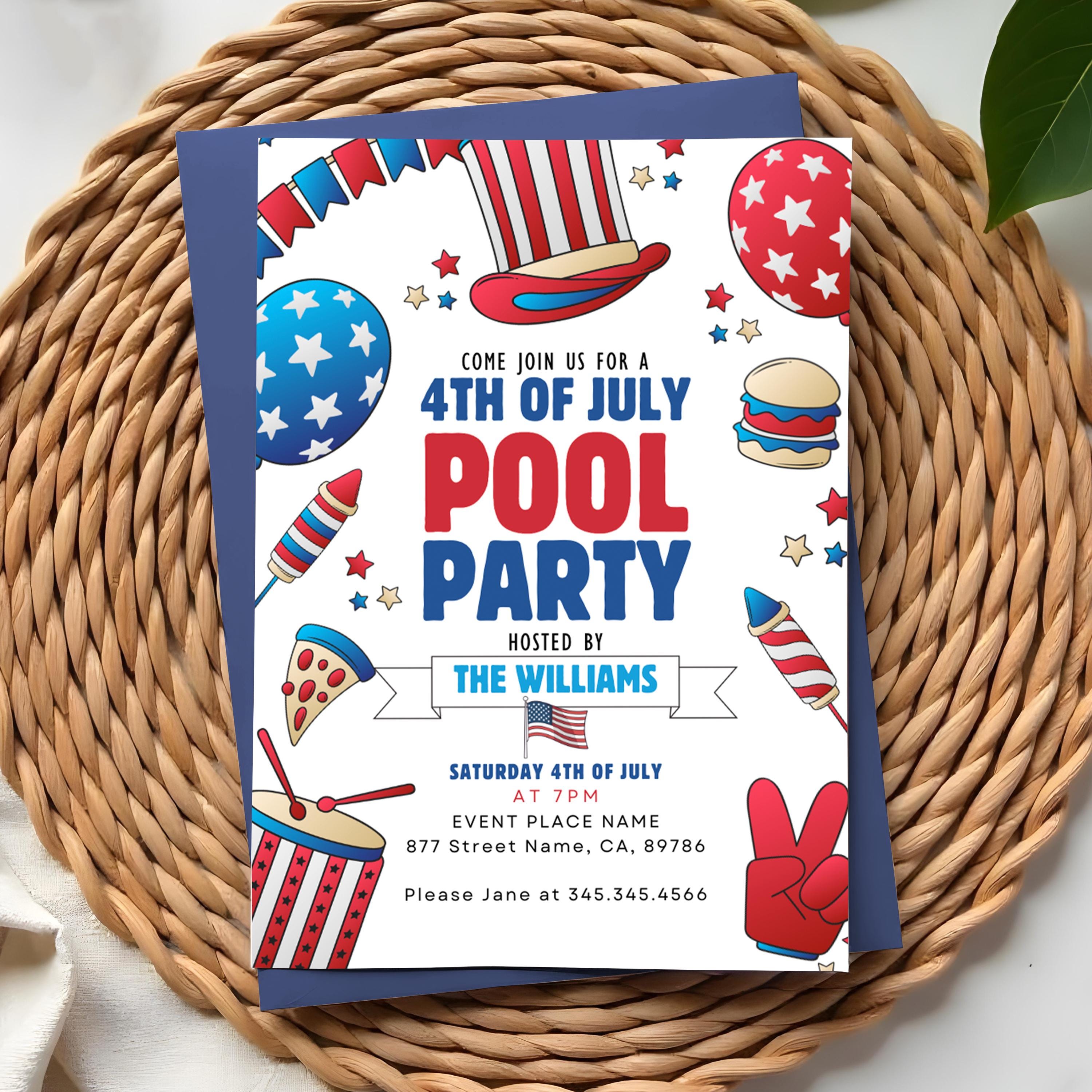 4th Of July Pool Party Invitation Template Patriotic Summer Evite 4th-of-july-pool-party-invitation-template-patriotic-summer-evite