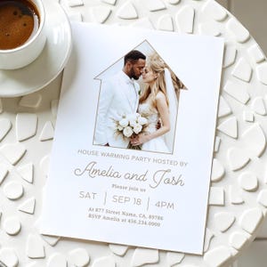 Photo Housewarming Invitation Template: Minimalist Party Invite (Digital Download)