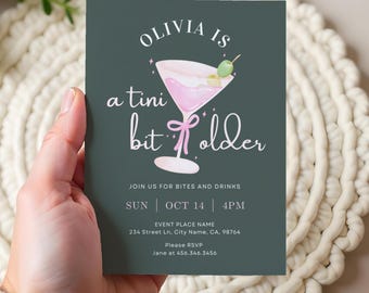 Sjabloon Dirty Martini-verjaardagsuitnodiging: cocktailparty voor dames (digitale uitnodiging)