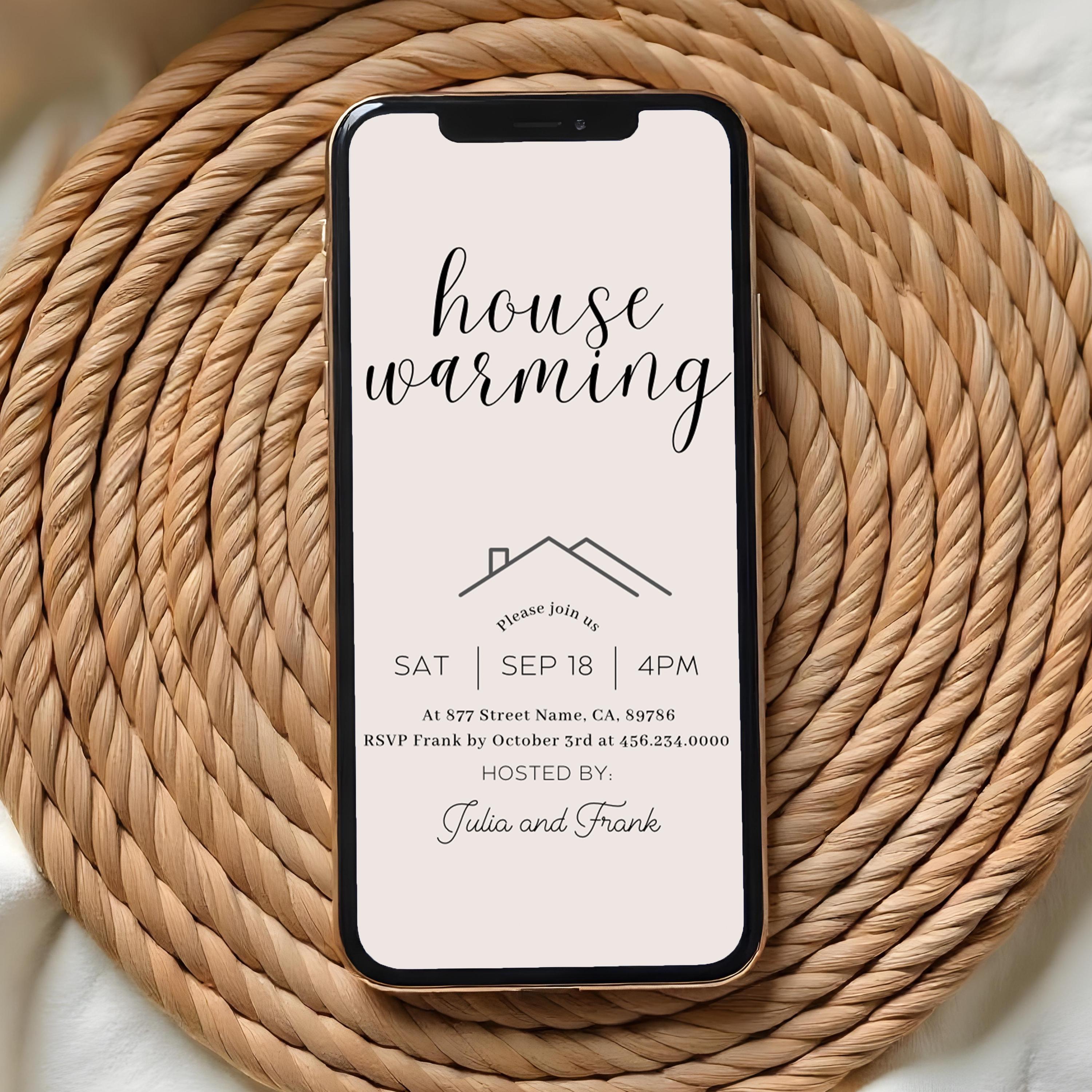 Minimalist Housewarming Invitation Template: Modern Text Invite ...