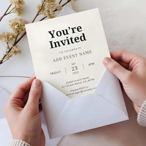 Modern Business Event Invitation Template: Editable Printable Evite (5x7 in Card)