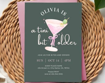 Sjabloon Dirty Martini-verjaardagsuitnodiging: cocktailparty voor dames (digitale uitnodiging)