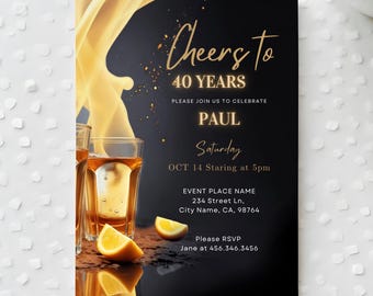 Tequila Birthday Invitation Template Editable Invite Tequila Theme Liquor Printable Adult Men Birthday Invitation Party For Grown Up Man