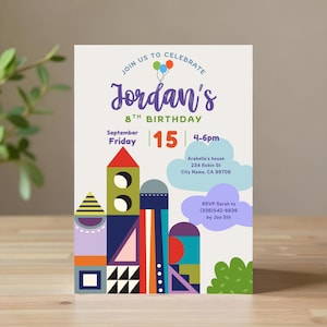 Playground Birthday Invitation Template: Indoor Soft Play Party (5x7 in, Digital Download, Canva Editable)