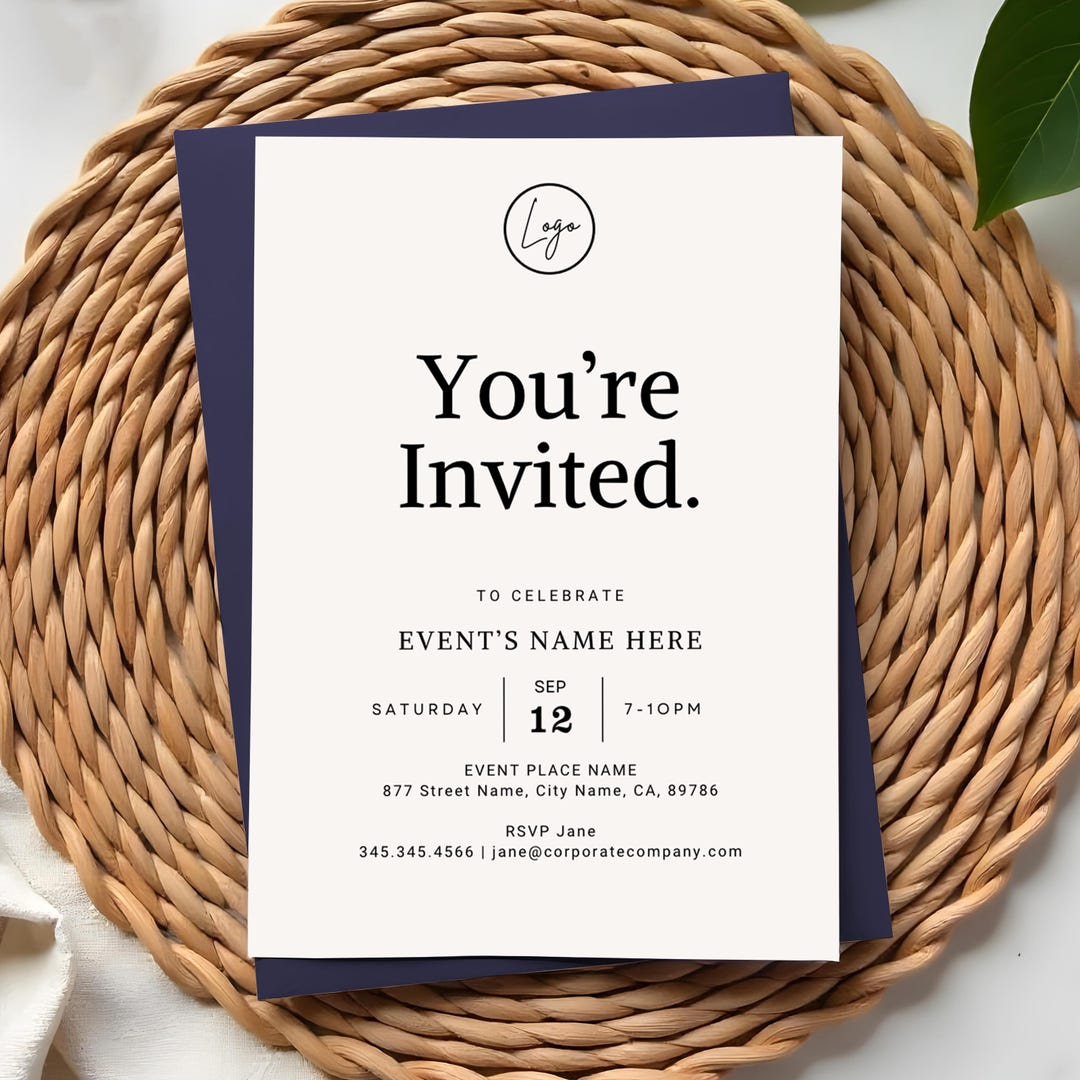 Invitational Event Modern Corporate Event Invitation Template: Printable Business Invite ...