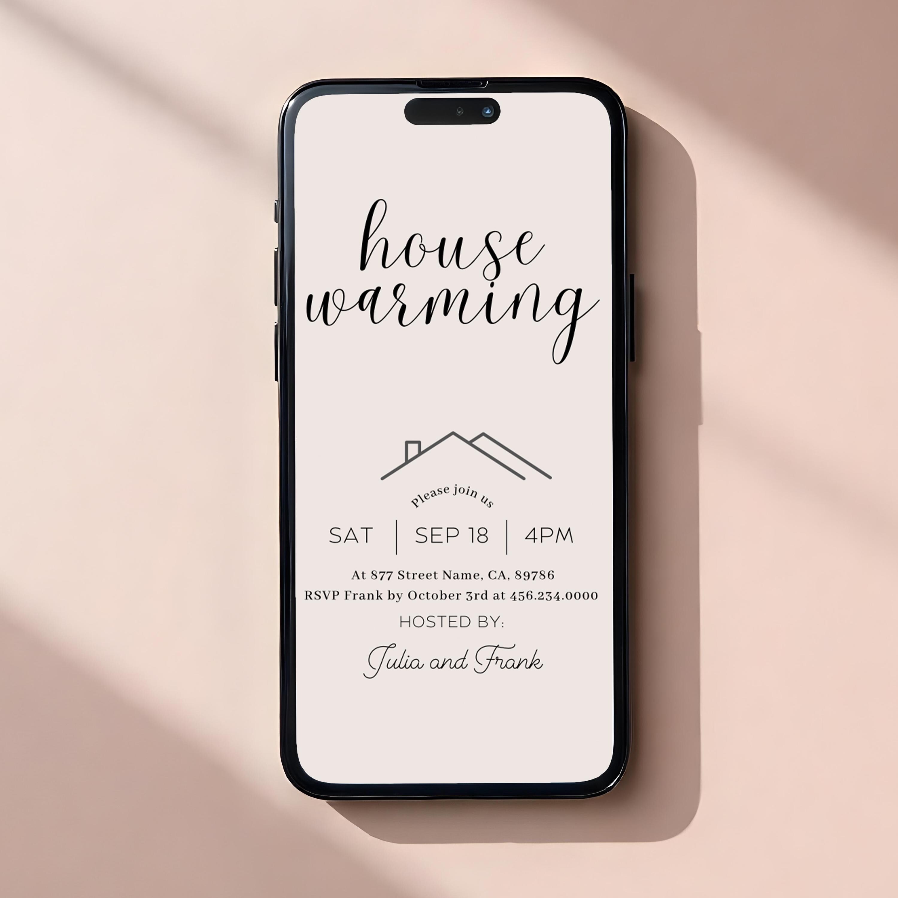 Minimalist Housewarming Invitation Template: Modern Text Invite ...