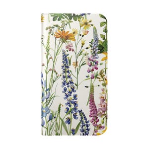 Wildblumen Handyhülle, Sommer Wiese Garten Flip Hülle, Einzigartiges Funktionales Brieftaschen Geschenk, Kompatibel - Verschiedene Modelle - iPhone Samsung