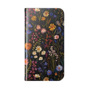 Wildflower Phone Folio Hüllen, Summer Night Garden Flip Hülle, Einzigartiges Funktionales Brieftaschen Geschenk, Kompatibel - Verschiedene Modelle - iPhone Samsung