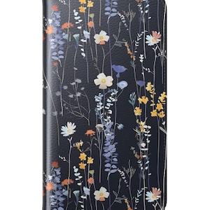Wildflower Phone Folio Hüllen, Summer Night Garden Flip Hülle, Einzigartiges Funktionales Brieftaschen Geschenk, Kompatibel - Verschiedene Modelle - iPhone Samsung