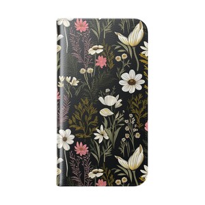 Wildflower Phone Folio Hüllen, Summer Night Garden Flip Hülle, Einzigartiges Funktionales Brieftaschen Geschenk, Kompatibel - Verschiedene Modelle - iPhone Samsung