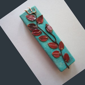 Tree of Life Mezuzah with Copper Leaves