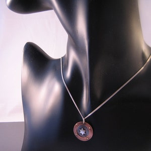 Copper and Sterling Silver Star of David Necklace image 3